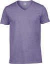 SOFT STYLE ADULT V-NECK T-SHIRT T-shirt de homem com decote em V-Heather Roxo-S-RAG-Tailors-Fardas-e-Uniformes-Vestuario-Pro