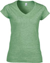 SOFT STYLE LADIE'S V-NECK T-SHIRT T-shirt de senhora com decote em V-Heather Irish Verde-S-RAG-Tailors-Fardas-e-Uniformes-Vestuario-Pro