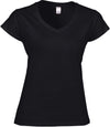 SOFT STYLE LADIE'S V-NECK T-SHIRT T-shirt de senhora com decote em V-Preto-S-RAG-Tailors-Fardas-e-Uniformes-Vestuario-Pro