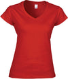 SOFT STYLE LADIE'S V-NECK T-SHIRT T-shirt de senhora com decote em V-Vermelho-S-RAG-Tailors-Fardas-e-Uniformes-Vestuario-Pro