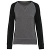 Sweatshirt BIO bicolor de senhora com decote redondo e mangas raglan-Grey Heather / Black-XS-RAG-Tailors-Fardas-e-Uniformes-Vestuario-Pro