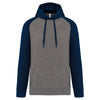 Sweatshirt com capuz bicolor de adulto-Grey Heather / Sporty Navy-XS-RAG-Tailors-Fardas-e-Uniformes-Vestuario-Pro