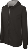 Sweatshirt de criança com capuz e fecho-Preto / Fine Grey-6/8-RAG-Tailors-Fardas-e-Uniformes-Vestuario-Pro