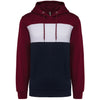 Sweatshirt rugby tricolor com capuz unissexo-Wine / White / Navy-XS-RAG-Tailors-Fardas-e-Uniformes-Vestuario-Pro