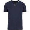 T-shirt Henley de homem - 140 g-Navy blue heather-S-RAG-Tailors-Fardas-e-Uniformes-Vestuario-Pro