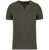 T-shirt Henley de homem - 140 g-Organic khaki heather-S-RAG-Tailors-Fardas-e-Uniformes-Vestuario-Pro