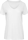 T-shirt Organic de senhora com decote em V-Branco-XS-RAG-Tailors-Fardas-e-Uniformes-Vestuario-Pro