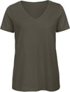 T-shirt Organic de senhora com decote em V-Khaki-XS-RAG-Tailors-Fardas-e-Uniformes-Vestuario-Pro