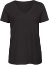 T-shirt Organic de senhora com decote em V-Preto-XS-RAG-Tailors-Fardas-e-Uniformes-Vestuario-Pro