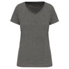 T-shirt Supima® de senhora com decote V de manga curta-Grey Heather-XS-RAG-Tailors-Fardas-e-Uniformes-Vestuario-Pro