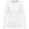 T-shirt Supima® decote redondo e manga comprida de senhora-White-XS-RAG-Tailors-Fardas-e-Uniformes-Vestuario-Pro