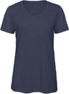 T-shirt Triblend de senhora com decote em V-Heather Azul Marinho-XS-RAG-Tailors-Fardas-e-Uniformes-Vestuario-Pro
