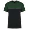 T-shirt bicolor eco-responsável de manga curta unissexo-Black / Forest Green-XS-RAG-Tailors-Fardas-e-Uniformes-Vestuario-Pro