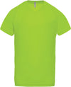 T-shirt de desporto de homem com decote em V de manga curta-Lime-XS-RAG-Tailors-Fardas-e-Uniformes-Vestuario-Pro