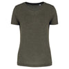 T-shirt de desporto de senhora Triblend com decote redondo-Dark Khaki Heather-XS-RAG-Tailors-Fardas-e-Uniformes-Vestuario-Pro