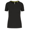 T-shirt de desporto de senhora de material reciclado com decote redondo-Black-XS-RAG-Tailors-Fardas-e-Uniformes-Vestuario-Pro