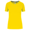 T-shirt de desporto de senhora de material reciclado com decote redondo-Fluorescent Yellow-XS-RAG-Tailors-Fardas-e-Uniformes-Vestuario-Pro