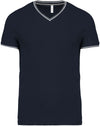 T-shirt de homem em malha piqué com decote V-Azul Marinho / Light Grey / Branco-S-RAG-Tailors-Fardas-e-Uniformes-Vestuario-Pro