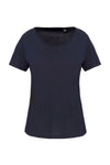 T-shirt de senhora Bio com decote sem costuras de manga curta-Navy-XS-RAG-Tailors-Fardas-e-Uniformes-Vestuario-Pro
