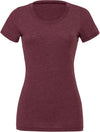 T-shirt de senhora com decote redondo Triblend-Maroon Triblend-S-RAG-Tailors-Fardas-e-Uniformes-Vestuario-Pro