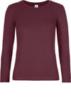 T-shirt de senhora de manga comprida E190-Burgundy-XS-RAG-Tailors-Fardas-e-Uniformes-Vestuario-Pro