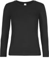 T-shirt de senhora de manga comprida E190-Preto-XS-RAG-Tailors-Fardas-e-Uniformes-Vestuario-Pro