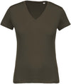 T-shirt de senhora em algodão biológico com decote V-Mossy Verde-XS-RAG-Tailors-Fardas-e-Uniformes-Vestuario-Pro