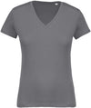 T-shirt de senhora em algodão biológico com decote V-Storm Grey-XS-RAG-Tailors-Fardas-e-Uniformes-Vestuario-Pro