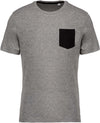 T-shirt em algodão biológico com bolso-Grey Heather / Preto-S-RAG-Tailors-Fardas-e-Uniformes-Vestuario-Pro