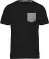 T-shirt em algodão biológico com bolso-Preto / Grey Heather-S-RAG-Tailors-Fardas-e-Uniformes-Vestuario-Pro