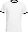 T-shirt valueweight Ringer-Branco / Preto-S-RAG-Tailors-Fardas-e-Uniformes-Vestuario-Pro