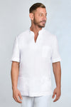 Túnica Palma Masculina m\curta-Branco-XS / (SP)-RAG-Tailors-Fardas-e-Uniformes-Vestuario-Pro