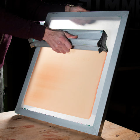 hand coating a screen with long lasting emulsion