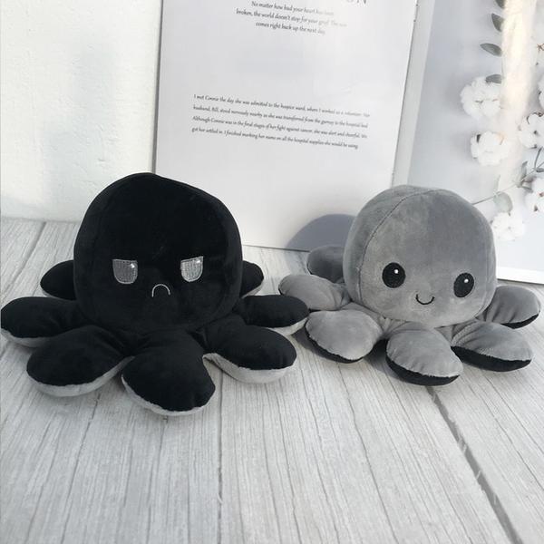 grey and black octopus plush