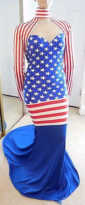 DRAG QUEEN MORGAN WELLS DESIGNS STARS & STRIPES PATRIOTIC DRESS!