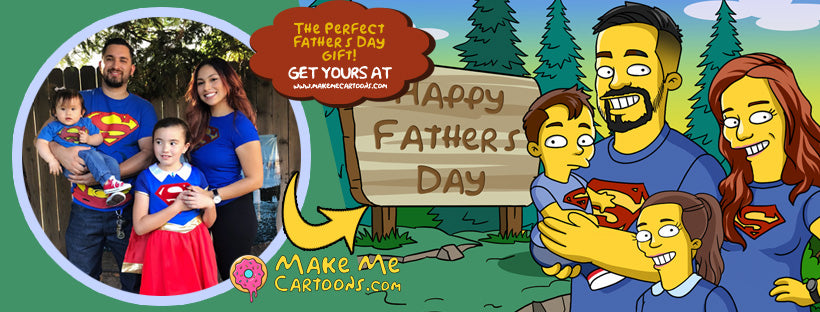 Custom Simpson Style Portrait for Father's Day Gift