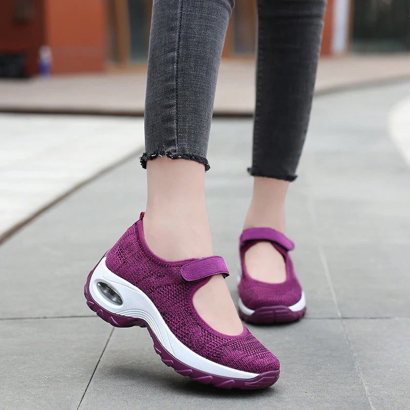 Chaussures de marche plates à coussin d'air Pour femmes