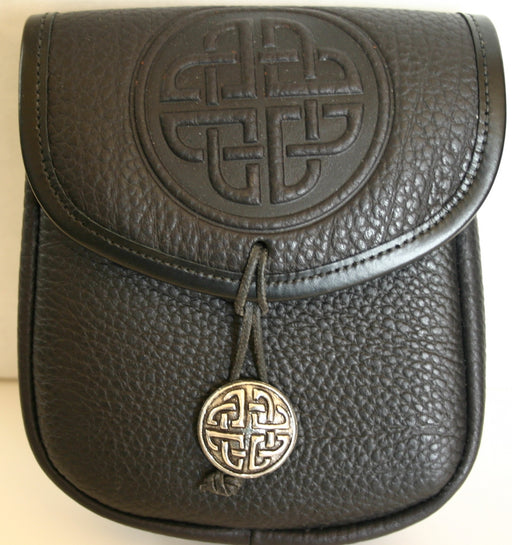 Deepeeka Celtic Leather Belt Pouch w/ Celtic Cross