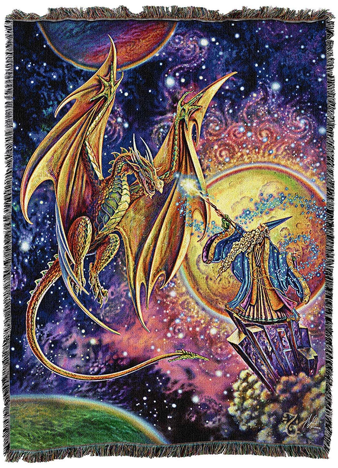 Magic Dragon & Wizard Tapestry Blanket: Dragon Gifts & Collecibles ...