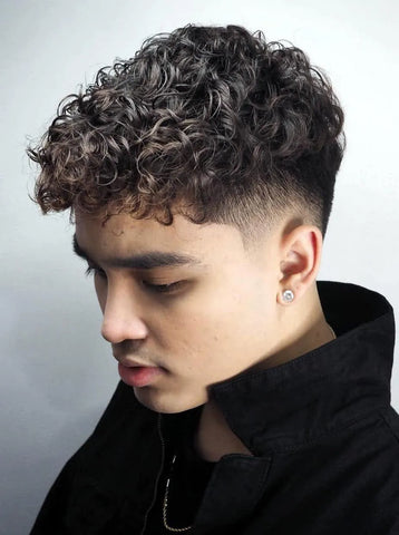Thick curly hair men hairstyle