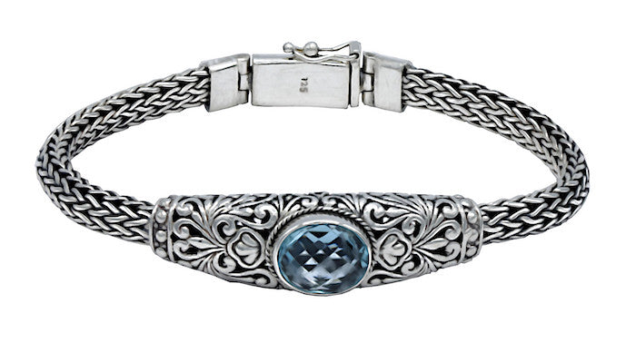 Sterling Silver Balinese Gemstone Bracelet  PlayHardLookDope