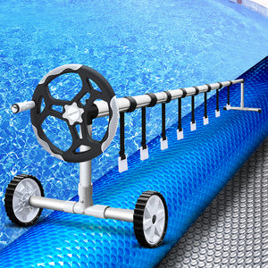 Aquabuddy Solar Swimming Pool Cover Blanket with Roller Wheel Adjustable 10 X 4m