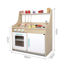 Load image into Gallery viewer, Keezi Kids Wooden Kitchen Play Set - Natural &amp; White

