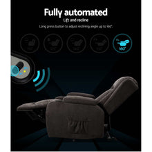 Load image into Gallery viewer, Artiss Electric Recliner Chair Lift Heated Massage Chairs Fabric Lounge Sofa
