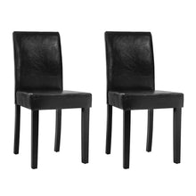Load image into Gallery viewer, High Back Wood Set of 2 Dining Chairs-Black
