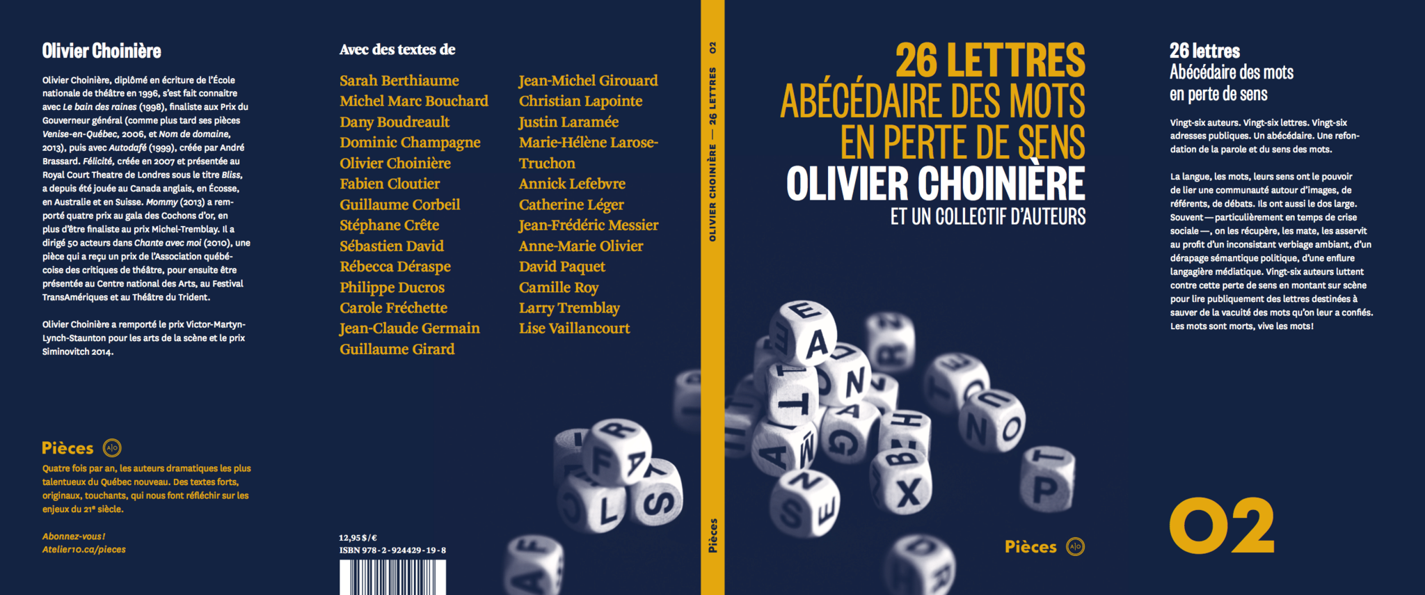 P02 26 Lettres Collectif Sous La Direction D Olivier Choiniere Pa Atelier 10