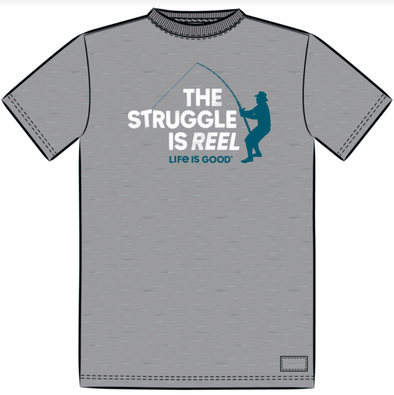 Life is Good Men's Crusher LS Tee Struggle is Reel – Good Vibes on Main