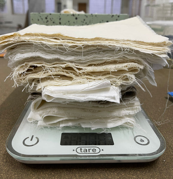 weighing the fabric