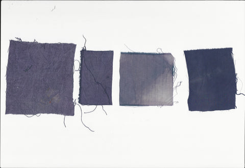 Natural dyes Logwood on Linen, cotton, wool and silk 
