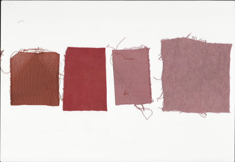 Natural dyes indian Madder on Linen, cotton, wool and silk with HeenaAgrima